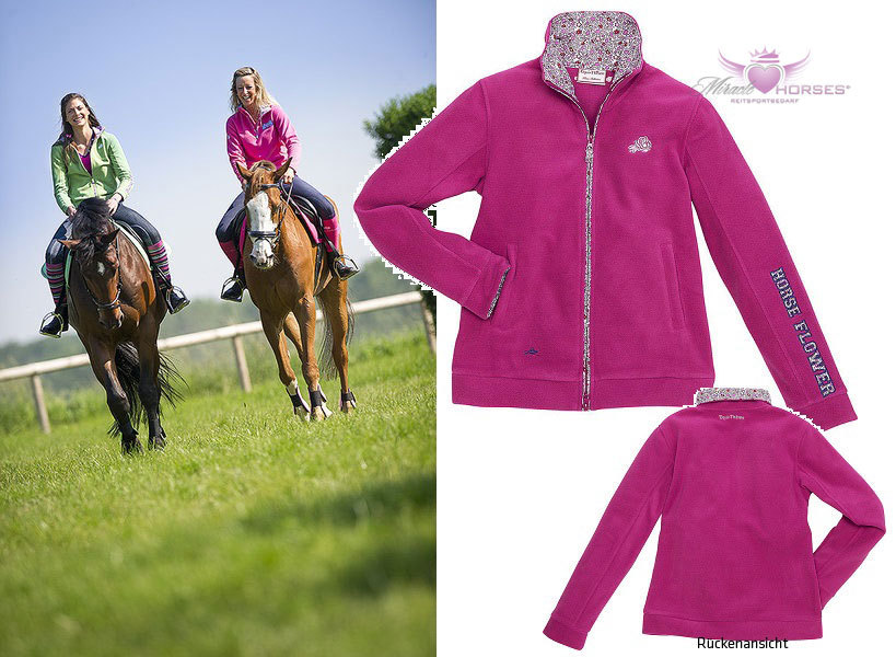 Equi Thème Dolce Flower Polarfleecejacke Damen Reitjacke Fuchsia