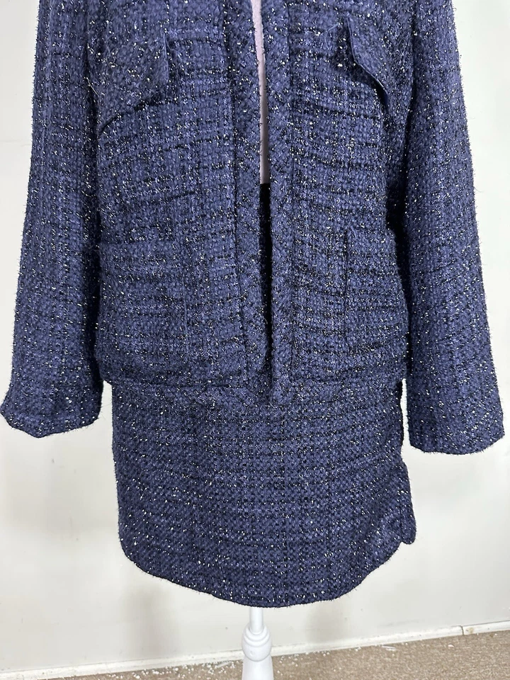 Cynthia Fowler Women’s Blue Colored Skirt Suit Set Size L - Image 3 of 4