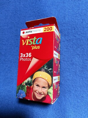 AGFA PHOTO Vista plus 200, 36 er, ISO 200 35mm EXP: 09/2018. 3er Pack KB-Filme.
