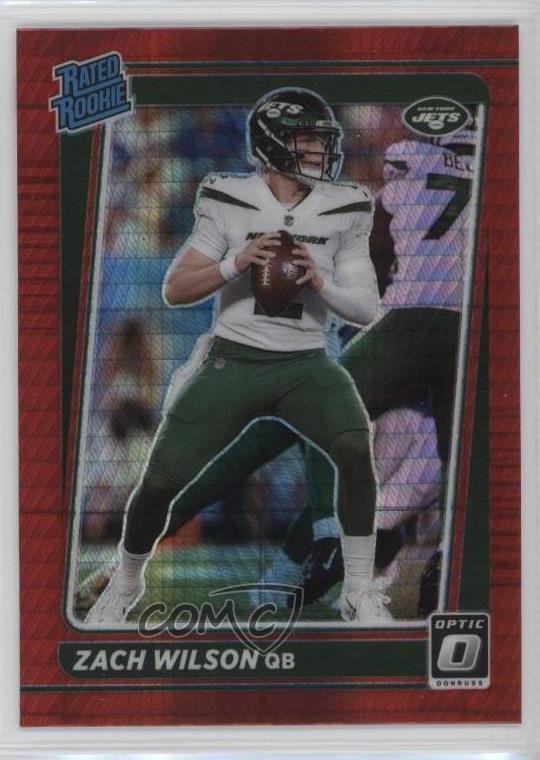 2021 Panini Donruss Optic Rated Rookie Red Hyper Prizm Zach Wilson #202 3hd