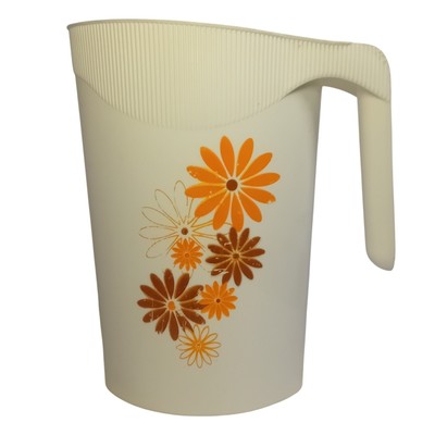 Vintage Mistral Canada Pitcher Milk Plastic Cottage Core 70s Flower Power Retro