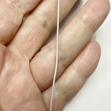Morezmore M00300-5 5Y Thin Round Elastic Cord 1mm White Ball-Jointed Doll