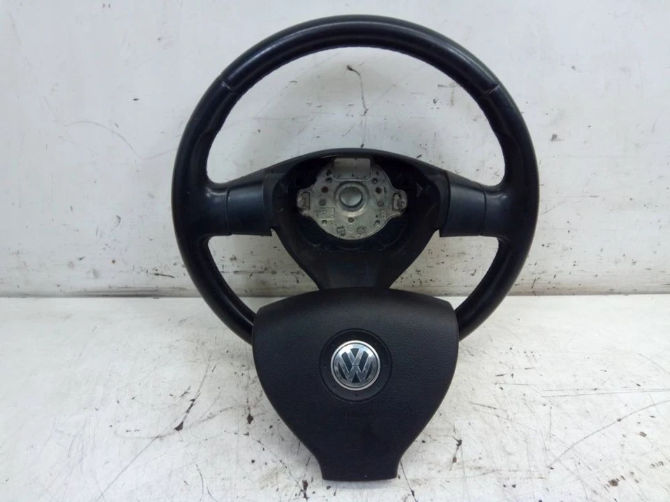 Lenkrad Leder Schwarz, Chrome Blende passt für VW GOLF V VARIANT (1K5) 2.0 TDI - Bild 3 von 4