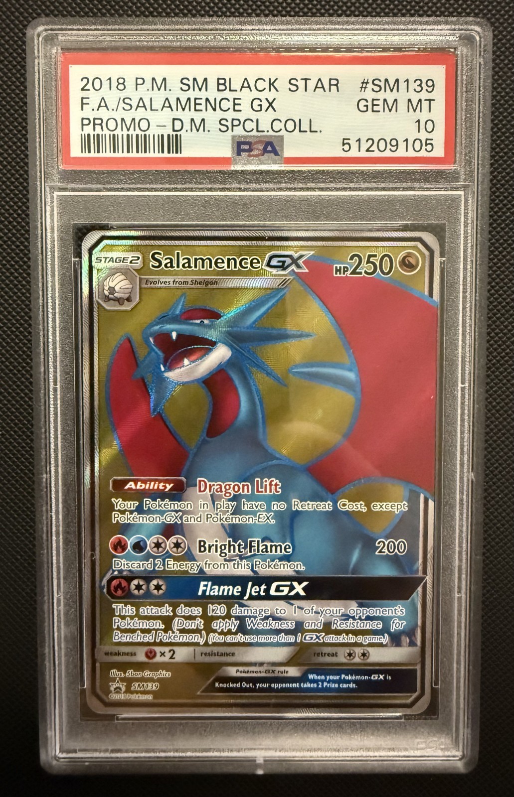 PSA 10 SALAMANCE GX SM139 PROMO SUN MOON POKEMON MJ