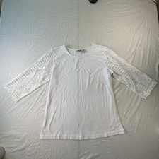 Collections Etc Women's M White Lace Crochet Cottagecore, Boho, Coastal Cowgirl