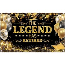 Luminora 72x43inch Black Gold Happy Retirement Balloons 72x43inch,