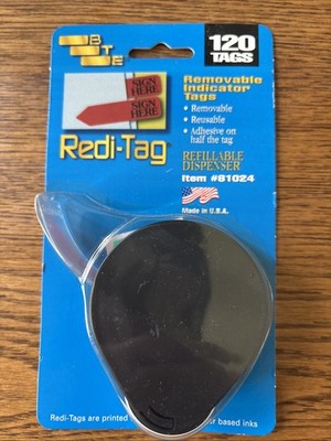 Redi-Tag SIGN HERE Red Flags with Dispenser Lot of 2 New