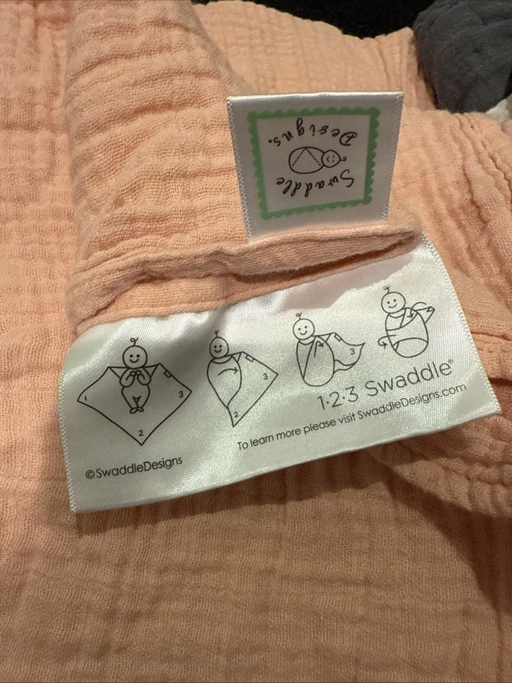 Лот детских пеленальных одеял (4) и отрыжки одежды (8) хлопок муслин детские товары - Изображение 4 из 4