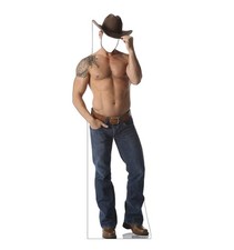 Shirtless Cowboy Stand-in Life Size Cardboard Cutout Standup