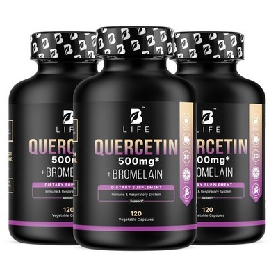 B Life Company Quercetin 500mg Capsules Vitamin C Zinc Ginger 360 Count 3 Pack