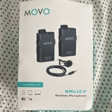 Movo WMic10-P Wireless Lavalier Microphone, Compatible w/ Smartphone, DSLR