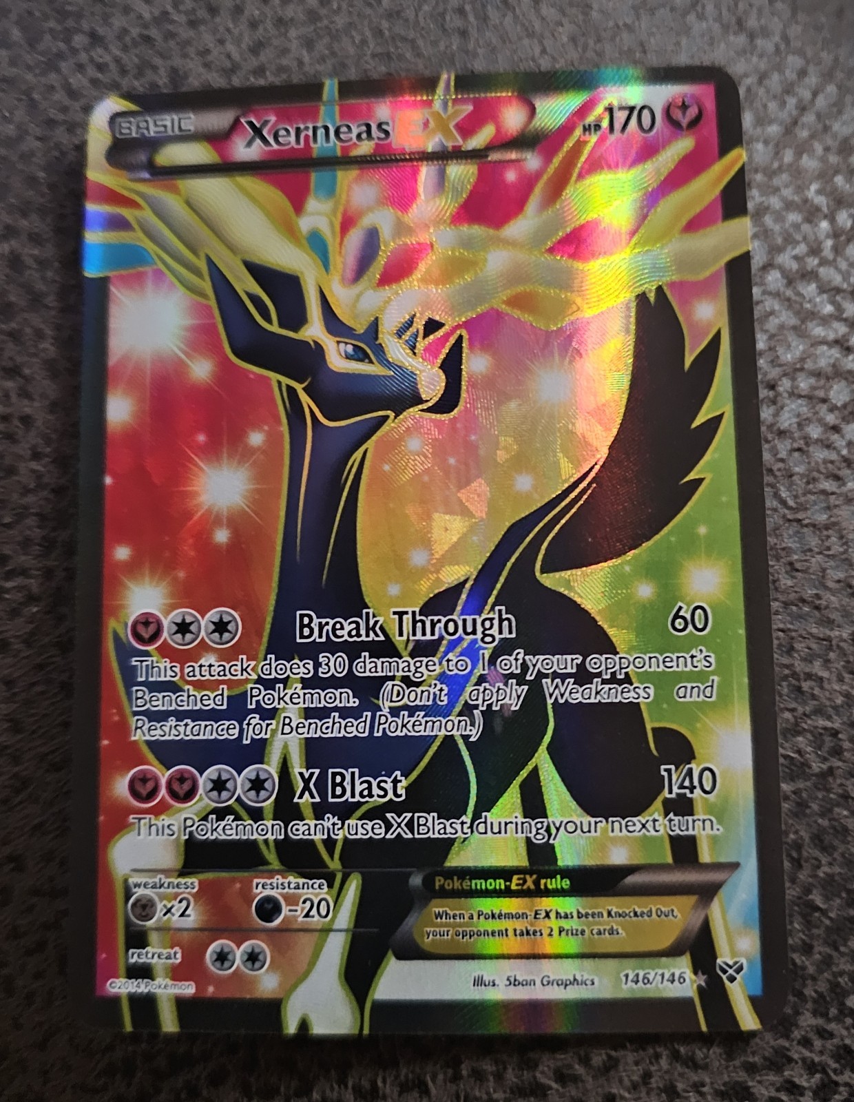 Pokemon Xerneas EX Full Art Holo Card 146/146 NM/LP