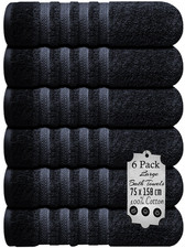 6 X Jumbo Bath Sheet Towels 100% Egyptian Cotton Large Bathroom Towel Set 500GSM