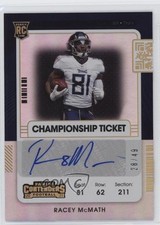 2021 Panini Contenders Rookie Championship Ticket 28/49 Racey McMath Auto 11oq