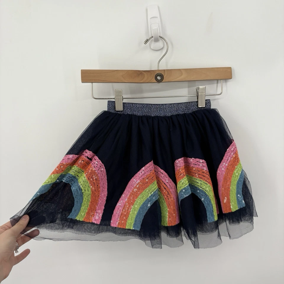 Falda Tutú Lola & The Boys Niñas 6 7 Arco Iris Lentejuelas Fiesta Elastizada Cintura Elástica Foto 2 de 4
