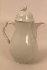 Kaiser Dubarry  Kaffeekanne Teekanne Porzellan AK wei&szlig; Rose Pottery vintage