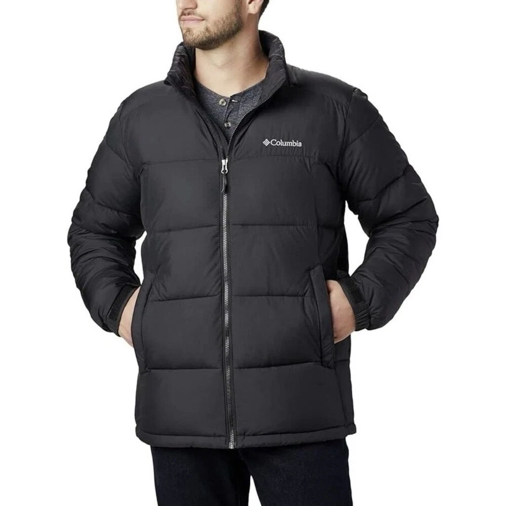 Columbia Pike Lake Mid Insulated Puffer Jacket, Men's Size L Black Large Coat
