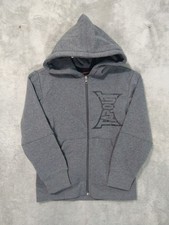 Tapout Hoodie Kids Large 7 Gray Full Zip Logo Spell Out MMA Fighting Y2K Vintage