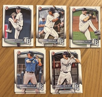 2025 Bowman Draft Baseball Tampa Bay Rays Team Set (5 Cards) Dean Moss 1st