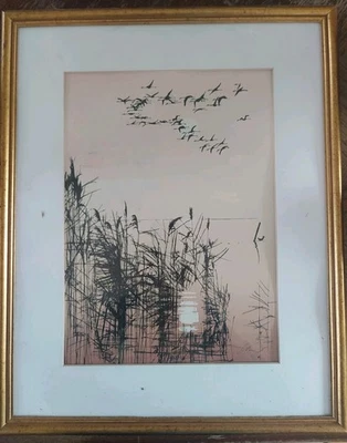 TABLEAU ENCADRÉ-PAYSAGE AU BORD DE L, EAUX - Photo 1/4
