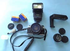 Olympus OM10 35mm SLR Film Camera with 50mm Lens Kit