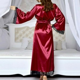 Lingerie Sexy Women Silk Babydoll Robe Kimono Bath Dress Gown Long Nightdress