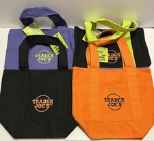 HOT! (LOT Of 4) Limited Trader Joe's Mini Halloween Canvas Tote Bag / SHIP NOW!!