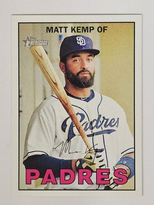 2016 Topps Heritage Baseball #449 Matt Kemp San Diego Padres Short Print SP