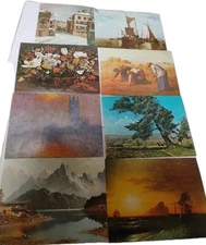 Complete Set Of 8. Vtg Conoco Gasoline Customer Appr. Fine Art Prints 10" x 8" 