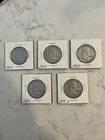 Franklin Half Dollar 1950 & 1954 S Silver 50C San Francisco Lot of 5 Circulated