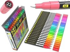 24 Neon Fluorescent Acrylic Paint Pens Special Color Series Markers Set 0.7Mm Ex