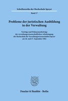 / | Probleme Der Juristischen Ausbildung In Der Verwaltung. | Taschenbuch