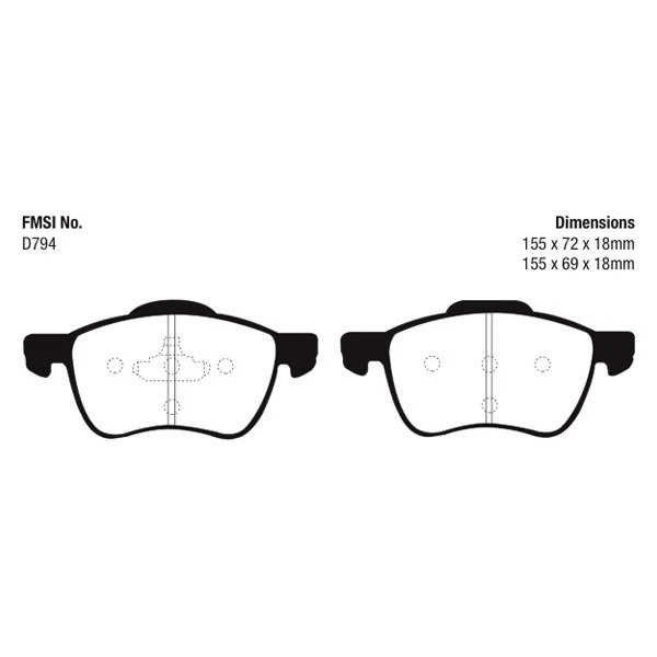 For Volvo S60 2001-2012 EBC DP41229R Yellowstuff Front Brake Pads Foto 2 de 3