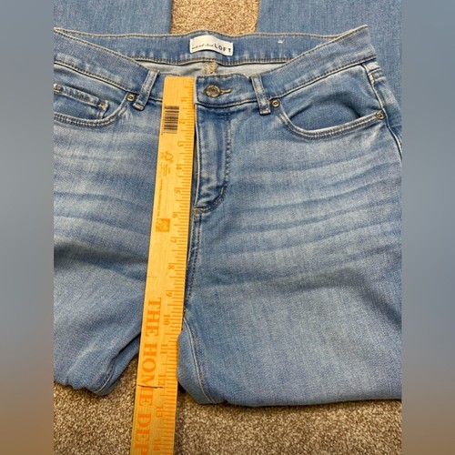 Loft the girlfriend jeans womens 4/27 mid rise light wash stretch blue jeans - Picture 10 of 12