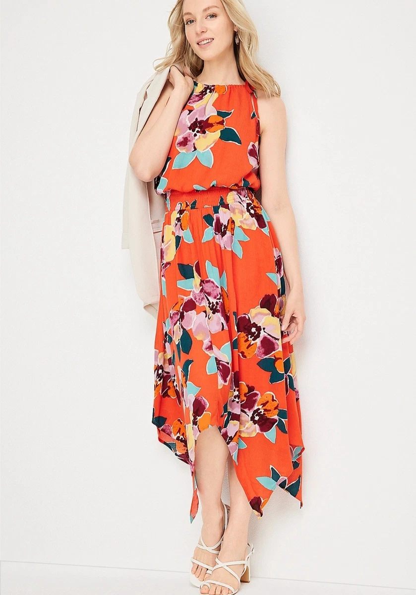 Robe Maurices Femme Sans Manches, Florale, à Volants Et Dentelle, Taille M