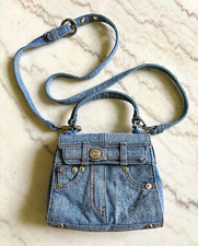 Borsa a tracolla Moschino Jeans blu denim manico superiore tracolla staccabile a scatto