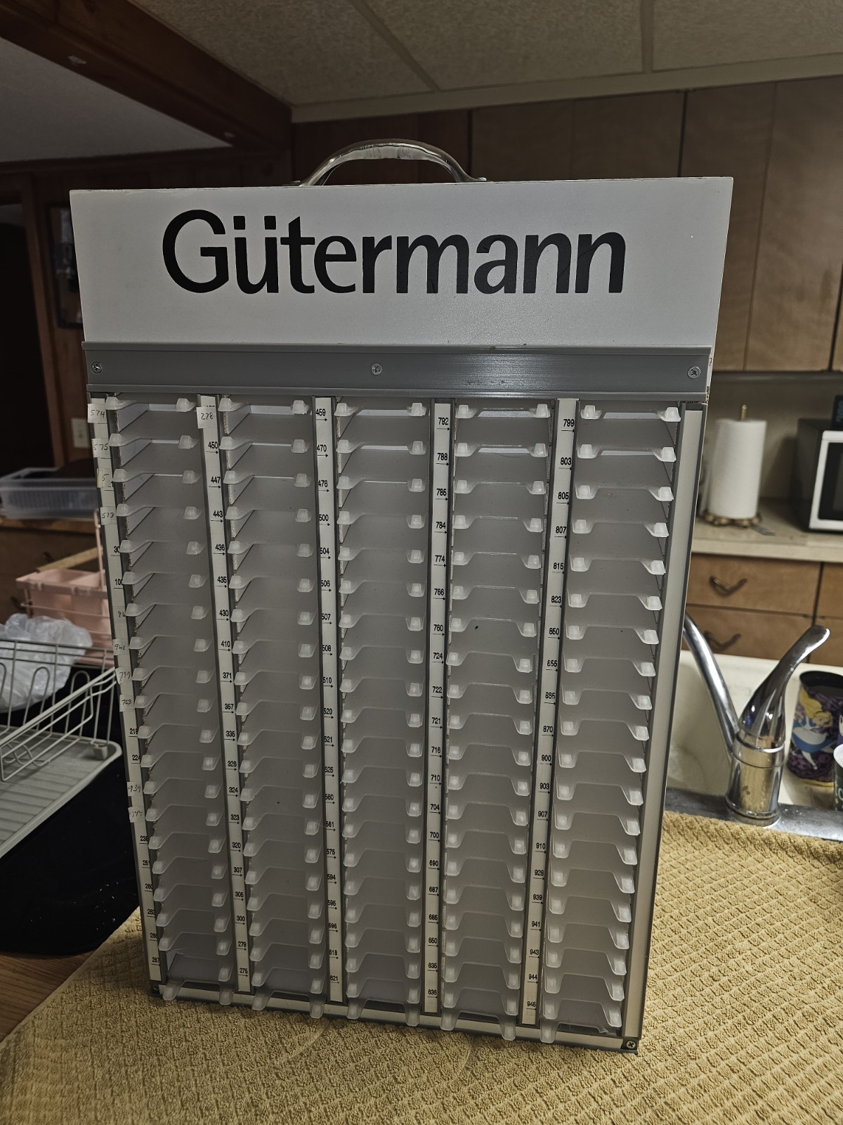 Gutermann Sewing Spool Thread Case Display 100 Slots With Handle 23.75" x 15"