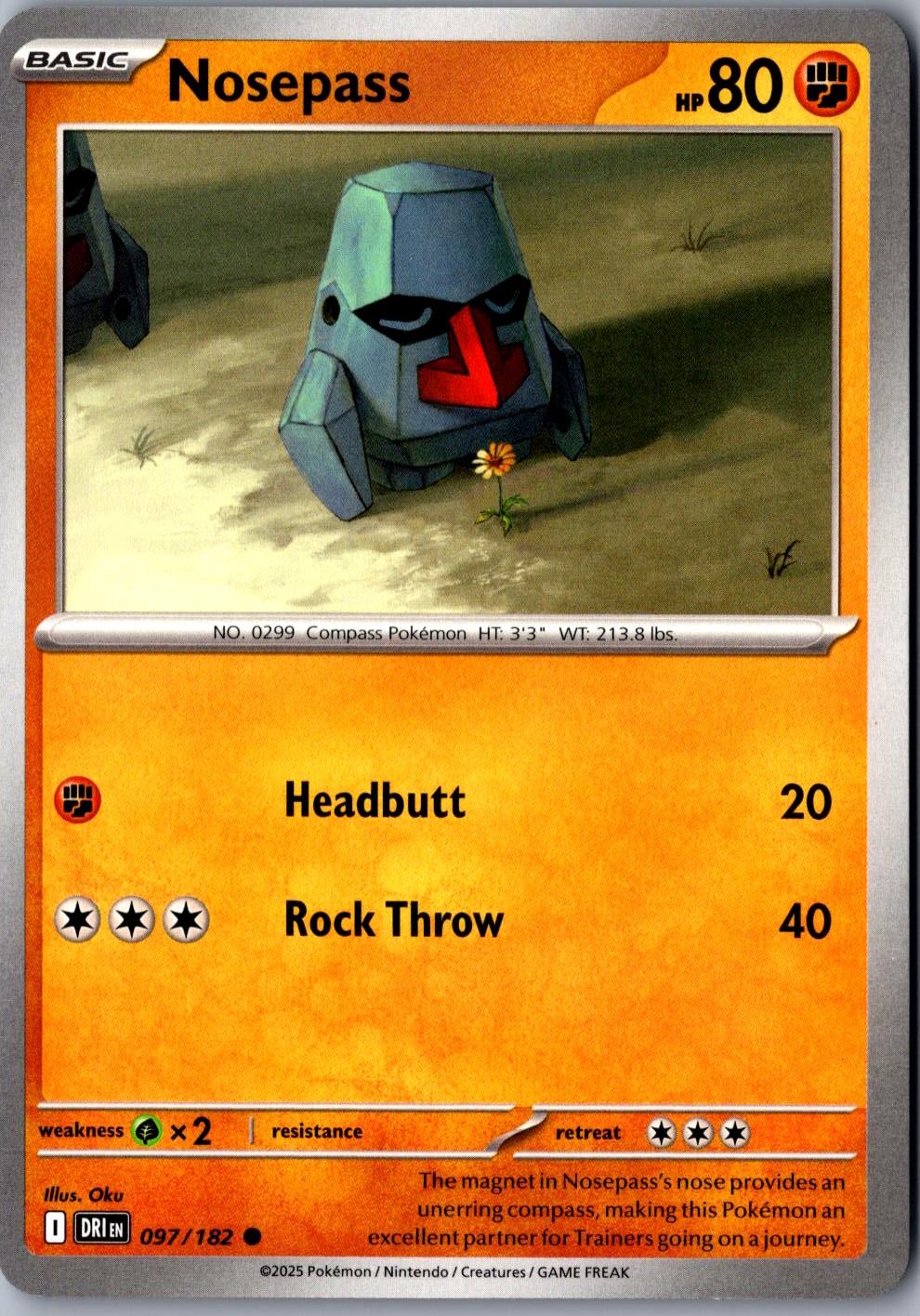 Nosepass 097/182 Common SV10: Destined Rivals LP Pokemon Card
