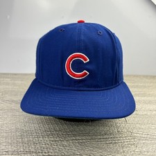 Vintage 90s New Era Chicago Cubs Hat Cap Snap Back Adjustable Blue MLB Baseball