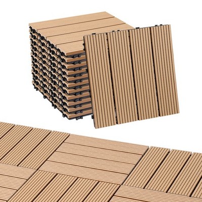 WPC Terrassenfliesen Fliesen Set DIY Terrasse 30x30cm Balkonfliese 1-5m²
