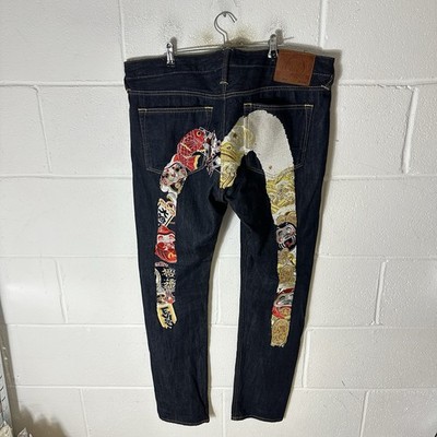Vintage Evisu Jeans Herren W36 L34 Blau Diacock Japanese Selvedge Indigo Gull Slim