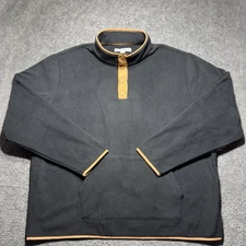 Amazon Essentials Fleece Pullover XXL Black/Camel 1/4 Snaps Casual Pockets NWT