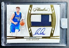 2023-24 Panini Flawless LUKA DONCIC #10/10 Gold Horizontal GAME-WORN Patch Auto
