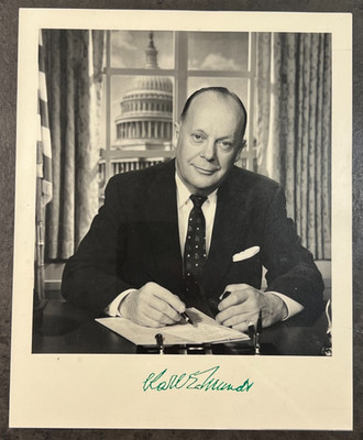 Karl E Mundt Signed Photo US Senator South Dakota Autograph Vintage Capitol