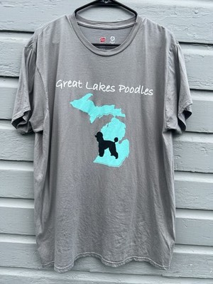 Great Lakes Poodles-Live Life Like Someone Left The Gate Open-Gray Hanes XL Tee