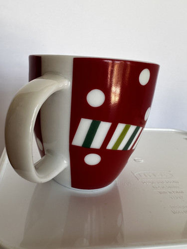 Crate & Barrel 3 Holiday Mini Mugs 7oz, 1 Reindeer with scarf, 2 Jingle Elf cups - Picture 13 of 13