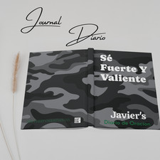 Spanish Prayer Journal S  Fuerte y Valiente  Camuflaje Diario para Teens