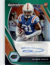 Shawn Davis 2021 Panini NFL Prizm Draft Picks Green Auto Prizm RC #DPA-SDA