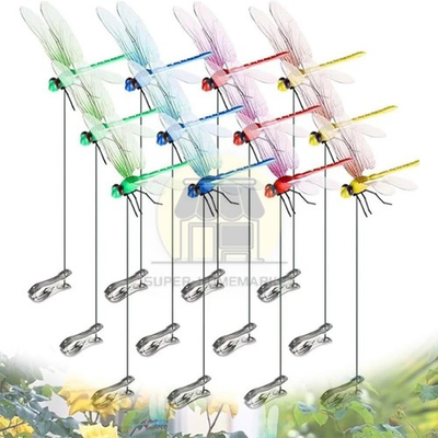 #ad #ad 12 Fake Dragonfly Clips Clip on Dragonfly for Outdoors 3D Dragonfly Garden Decor $11.99