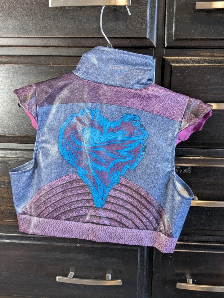 Disney Descendientes 3 Veces Disfraz Chaleco Niñas Talla Pequeña | Imitación Cuero Azul... Foto 2 de 3